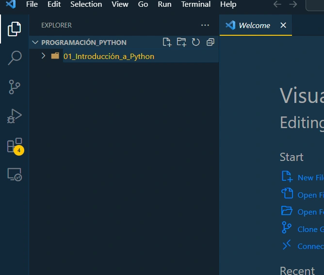 Crear carpeta en Visual Studio Code