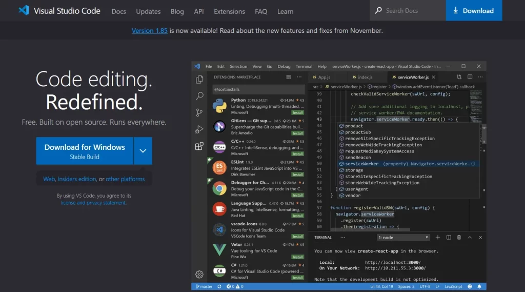 Descarga Visual Studio Code