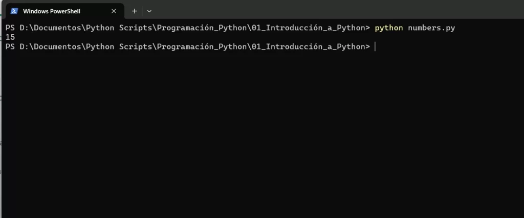 Enteros en Python PowerShell