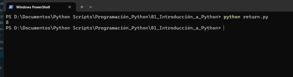 Python valor de retorno