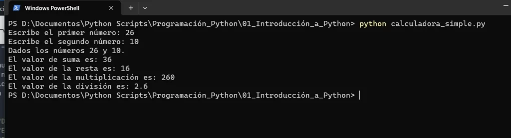 calculadora simple en Python