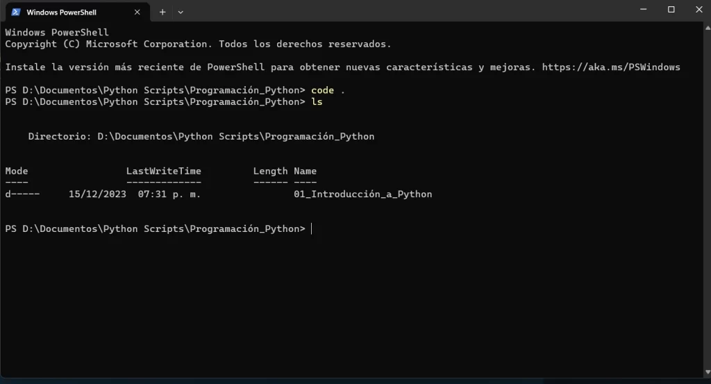 comando ls PowerShell