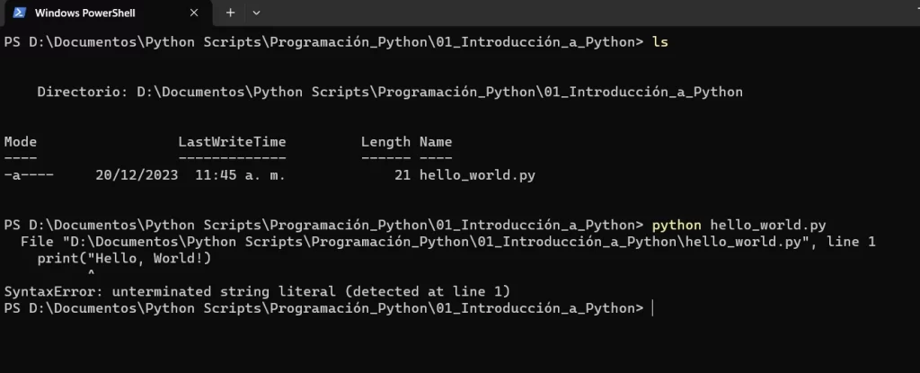 error python string