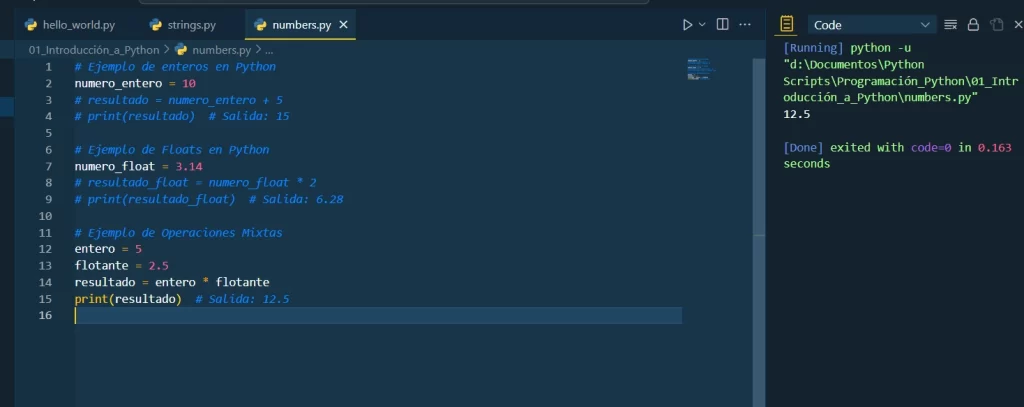 flotante y entero en python