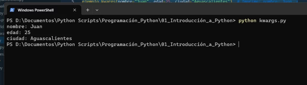 kwargs en Python