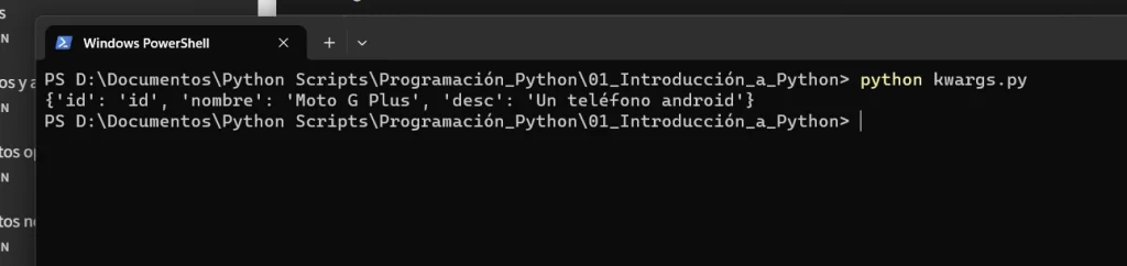 kwargs en Python múltiples argumentos