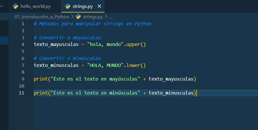 Strings Python .upper() .lower()